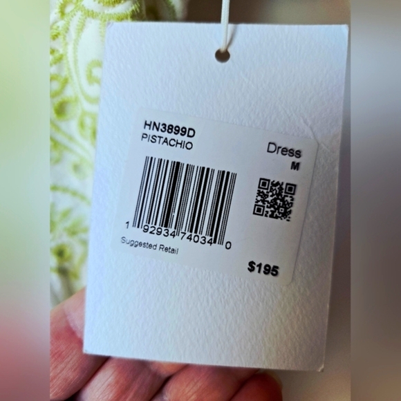 Endless Rose Green Pistachio Eyelet Embroidered White Cotton Maxi Dress Size M - Picture 10 of 16